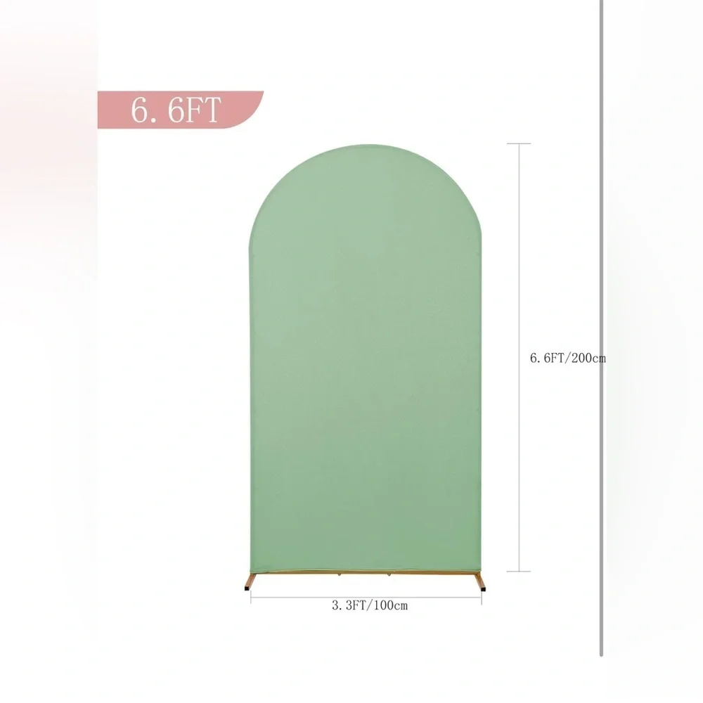 Peomeise 6.6FT Wedding Arch Cover, Sage Green Arch Backdrop Cover Stretchy